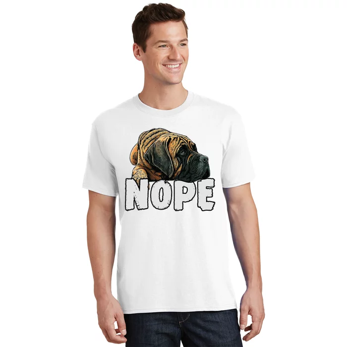 English Mastiff Nope Funny Lazy Pet Dog Cute T-Shirt