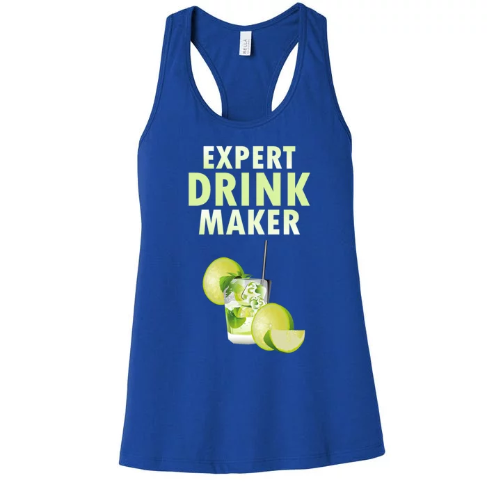 Expert Maker Nightclub Bartender Resort Mixed Gift Women's Racerback Tank