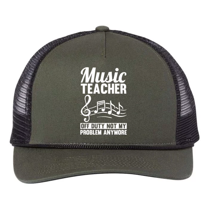 Educator Musical Notes Education School Cute Gift Music Teacher Gift Retro Rope Trucker Hat Cap