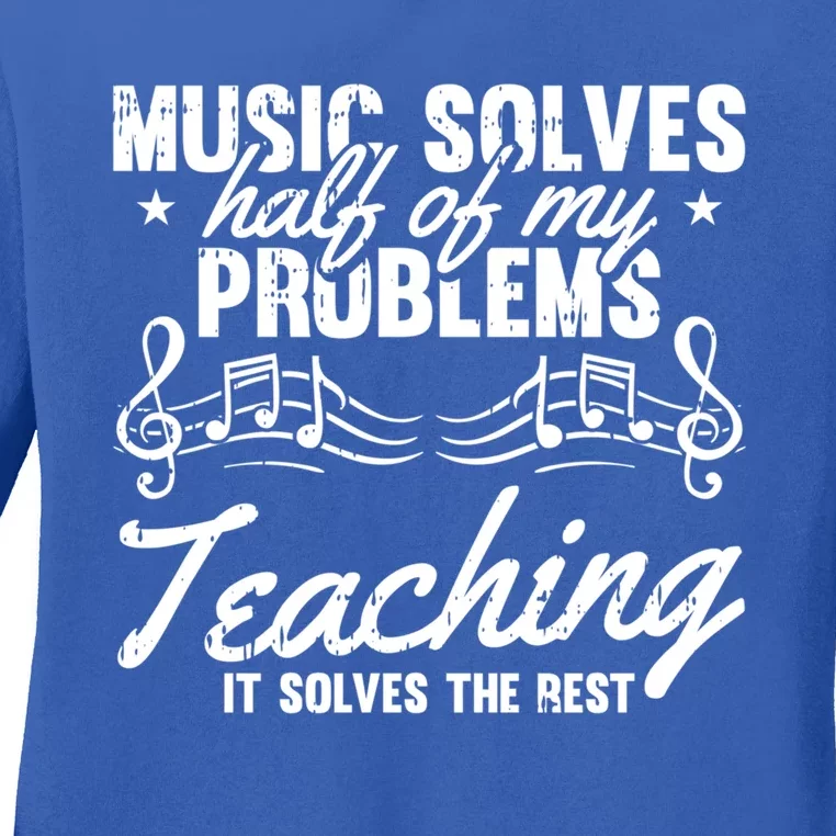 Educator Musical Notes School Cool Gift Education Music Teacher Cute Gift Ladies Long Sleeve Shirt