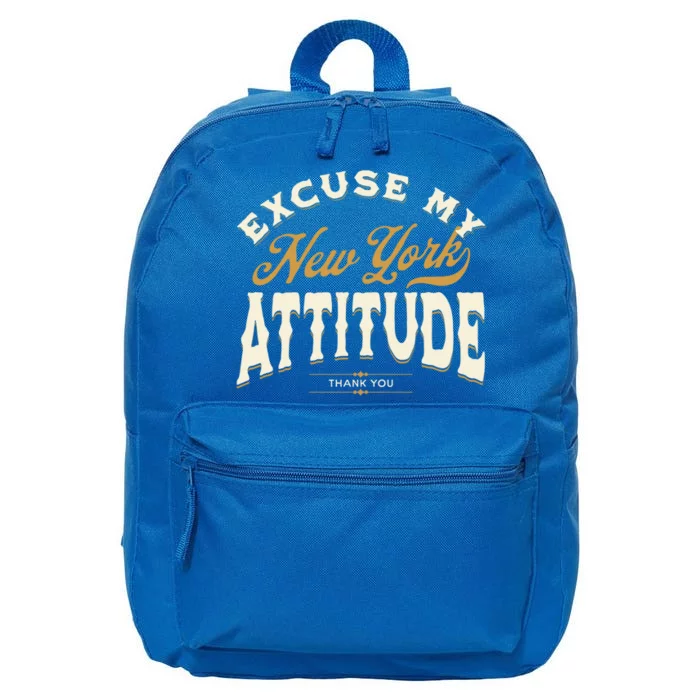 Excuse My New York Attitude Thank You Vintage Gift 16 in Basic Backpack