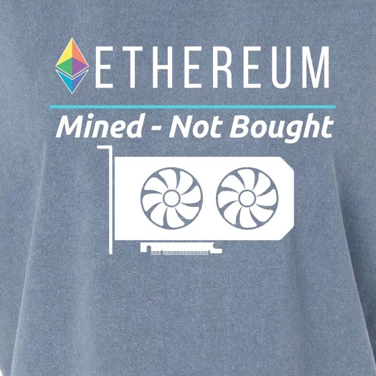 Ethereum Mined Not Bought GPU Mining Rigs ETH Crypto Miner Garment-Dyed Women's Muscle Tee