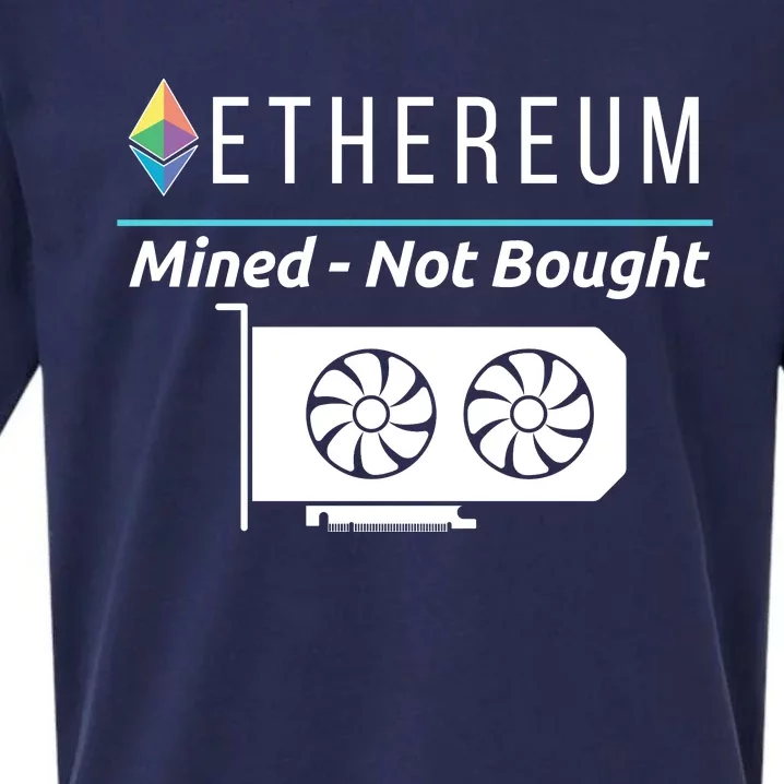 Ethereum Mined Not Bought GPU Mining Rigs ETH Crypto Miner Sueded Cloud Jersey T-Shirt