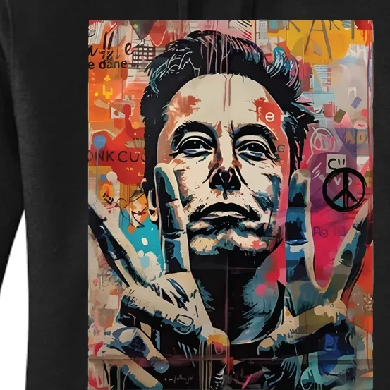 Elon Musk Nobel Peace Prize Garment Dyed Women's Pullover Hoodie