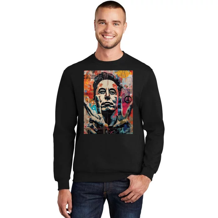 Elon Musk Nobel Peace Prize Garment Dyed Tall Sweatshirt