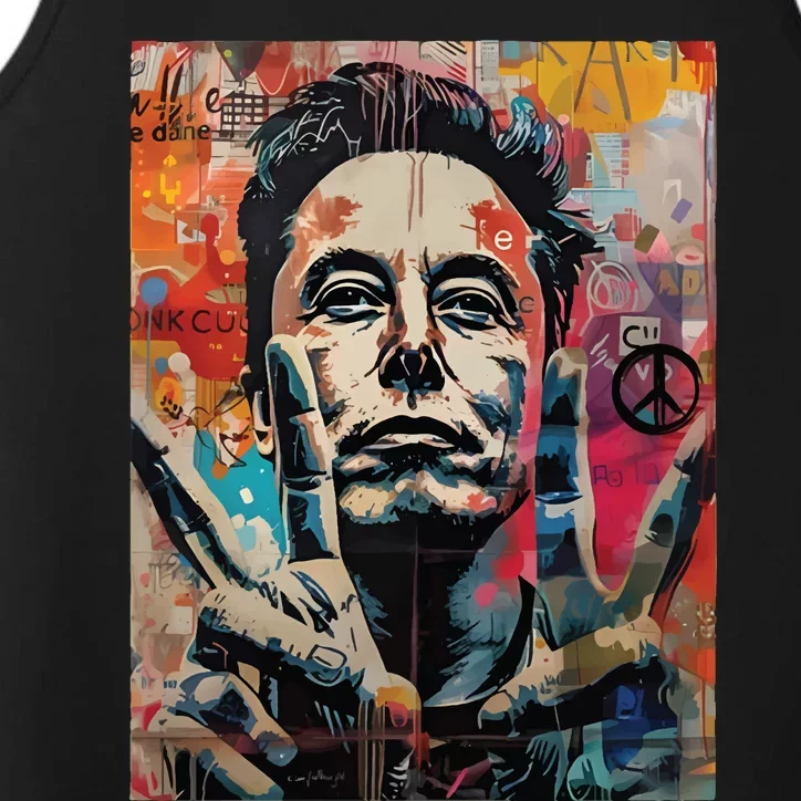 Elon Musk Nobel Peace Prize Garment Dyed Performance Tank