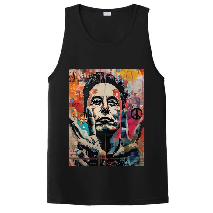 Elon Musk Nobel Peace Prize Garment Dyed Performance Tank