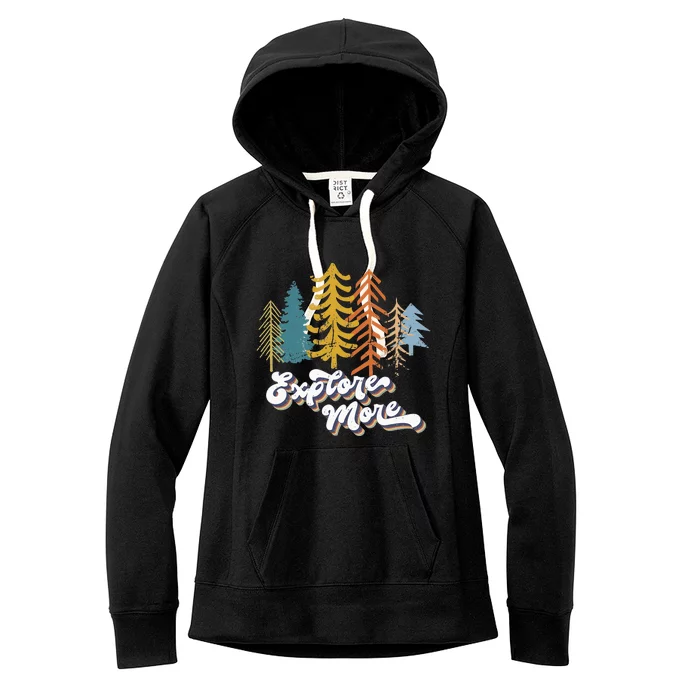 Explore More Outdoor Adventure Hiking Camping Biking Fishing Women's Fleece Hoodie