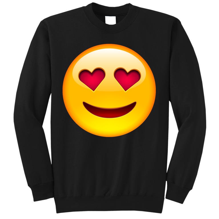 Emoticon Love Emoji Smiley with Heart Eyes Sweatshirt