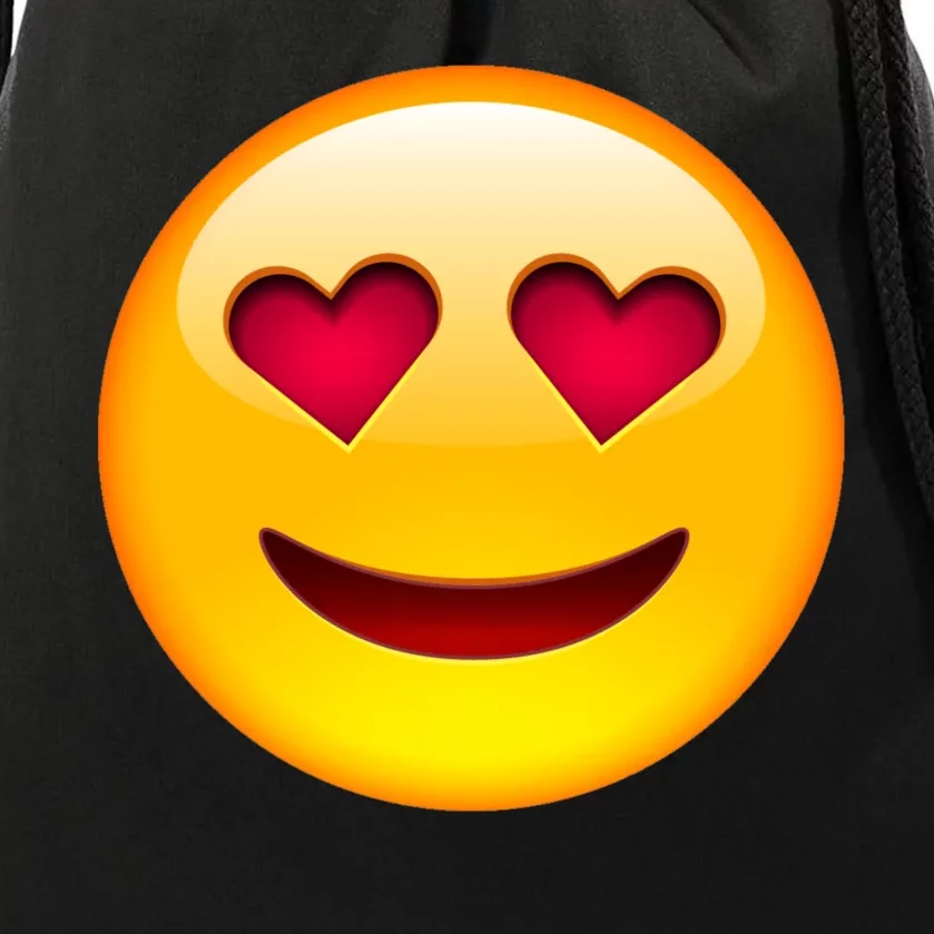 Emoticon Love Emoji Smiley with Heart Eyes Drawstring Bag