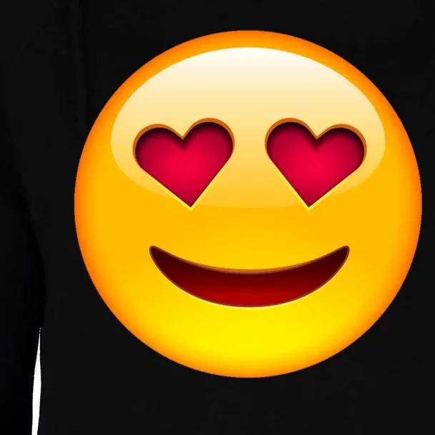 Emoticon Love Emoji Smiley with Heart Eyes Womens Funnel Neck Pullover Hood