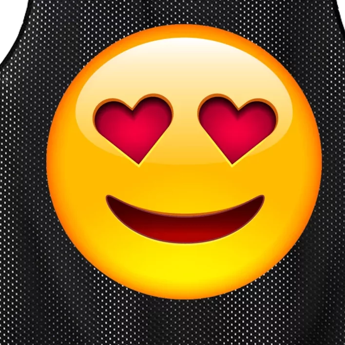 Emoticon Love Emoji Smiley with Heart Eyes Mesh Reversible Basketball Jersey Tank