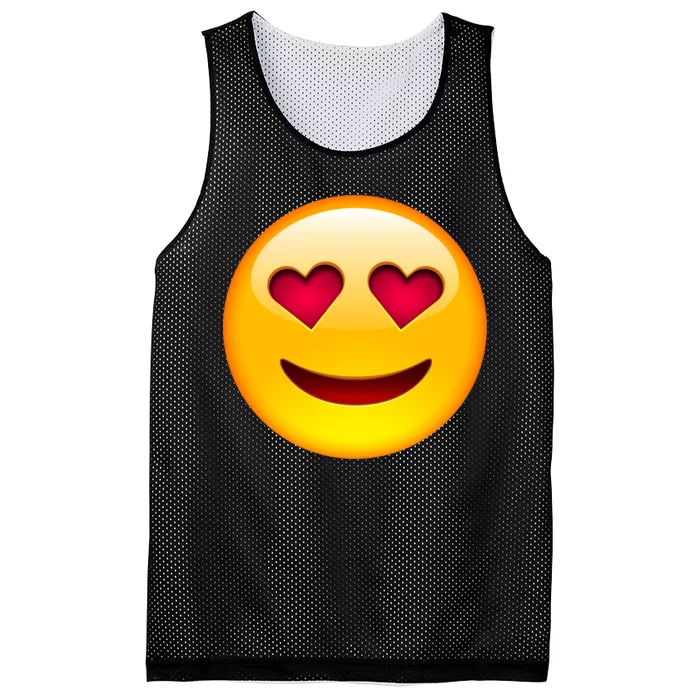 Emoticon Love Emoji Smiley with Heart Eyes Mesh Reversible Basketball Jersey Tank