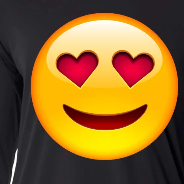 Emoticon Love Emoji Smiley with Heart Eyes Cooling Performance Long Sleeve Crew