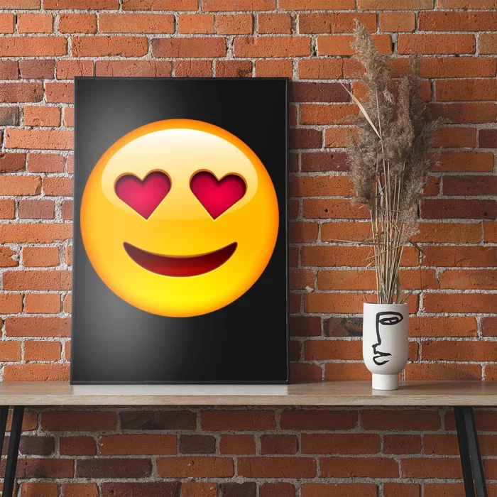 Emoticon Love Emoji Smiley with Heart Eyes Poster