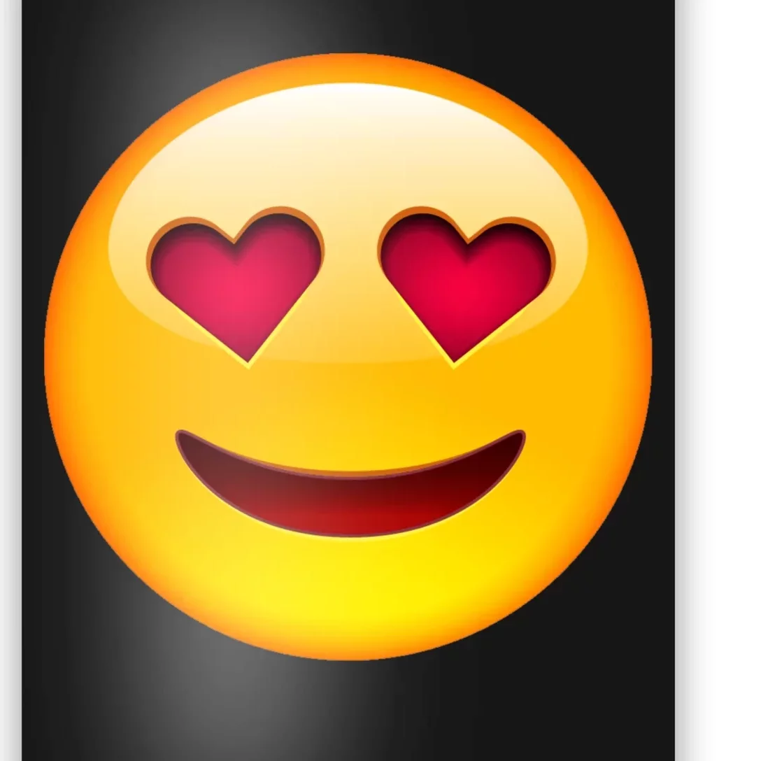 Emoticon Love Emoji Smiley with Heart Eyes Poster