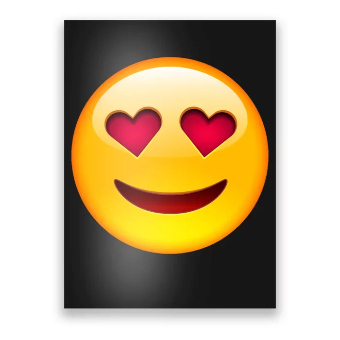 Emoticon Love Emoji Smiley with Heart Eyes Poster