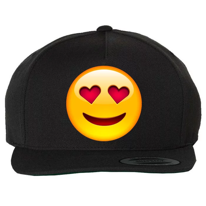 Emoticon Love Emoji Smiley with Heart Eyes Wool Snapback Cap