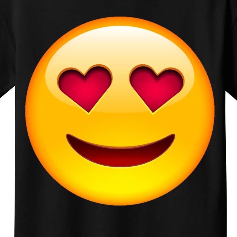 Emoticon Love Emoji Smiley with Heart Eyes Kids T-Shirt