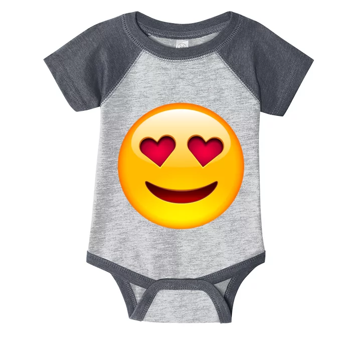 Emoticon Love Emoji Smiley with Heart Eyes Infant Baby Jersey Bodysuit