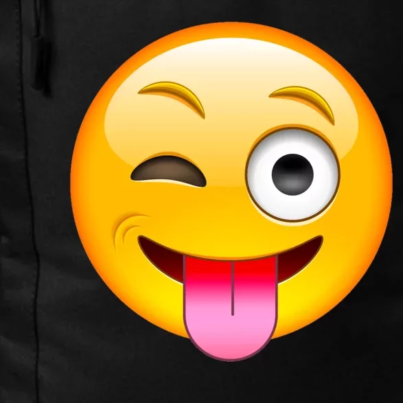 Emoticon Tongue Out Emoji with Winking Eye Smiley Daily Commute Backpack