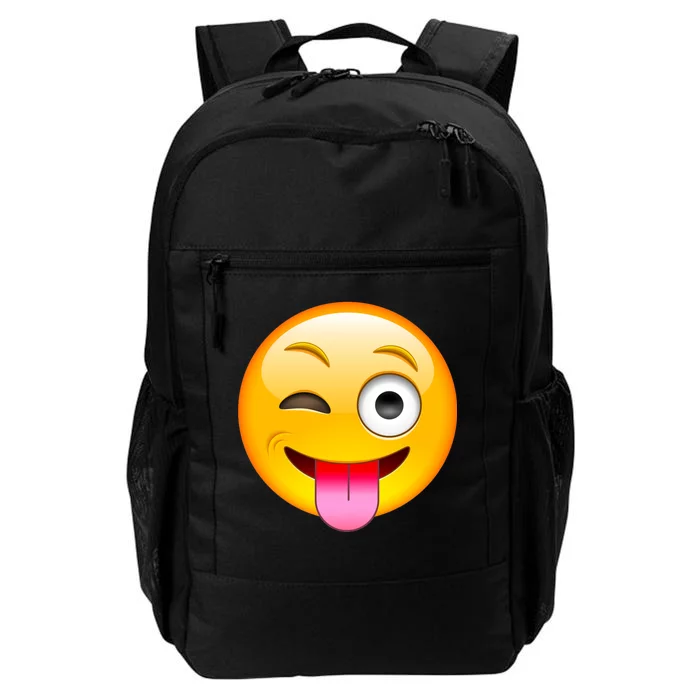 Emoticon Tongue Out Emoji with Winking Eye Smiley Daily Commute Backpack