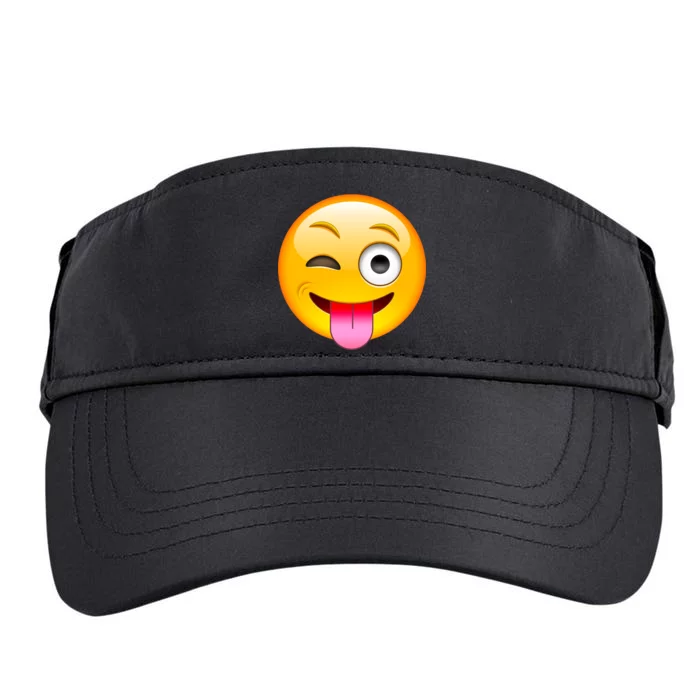 Emoticon Tongue Out Emoji with Winking Eye Smiley Adult Drive Performance Visor