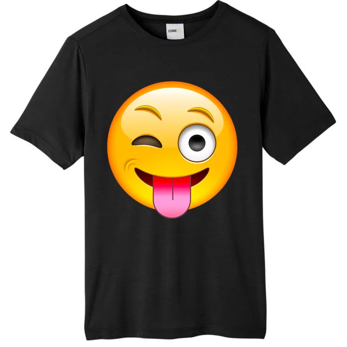 Emoticon Tongue Out Emoji with Winking Eye Smiley ChromaSoft Performance T-Shirt