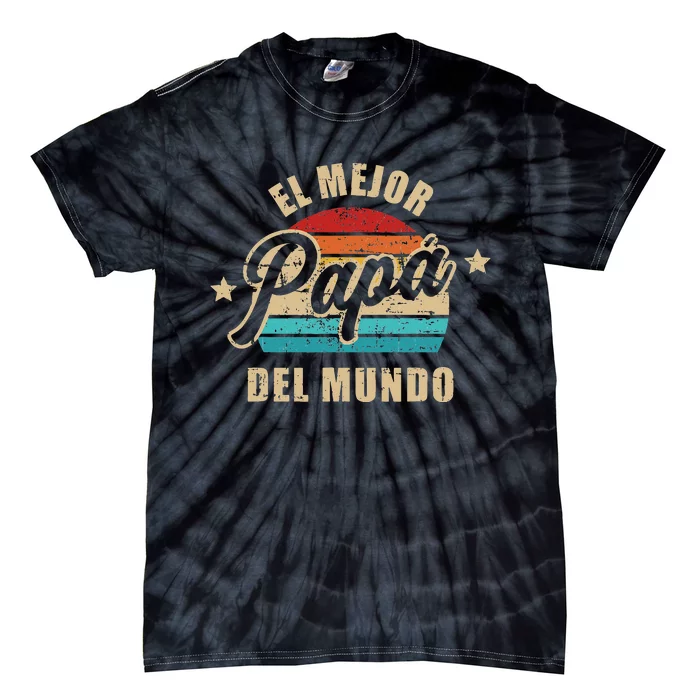 El Mejor Papá Del Mundo Para Dia Del Padre Vintage Retro Tie-Dye T-Shirt