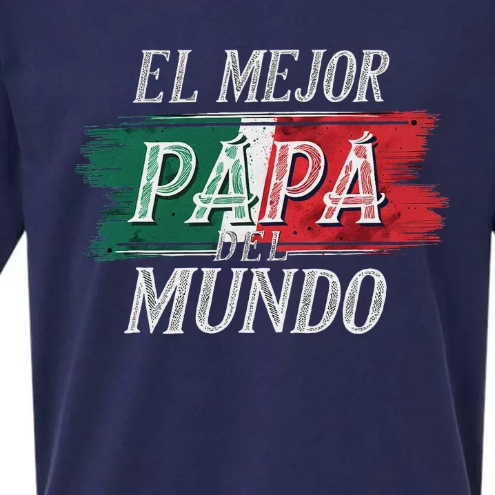 El Mejor Papa Del Mundo Mexican Flag Mexican Dad Sueded Cloud Jersey T-Shirt