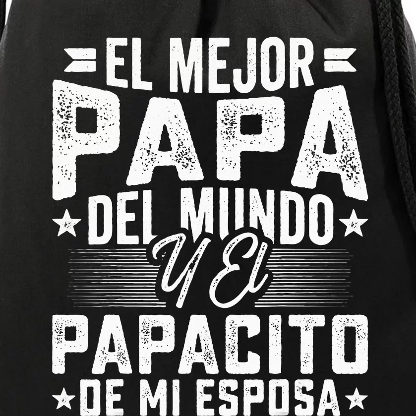 El Mejor Papa Del Mundo Camiseta En Espanol Padre Latino Drawstring Bag