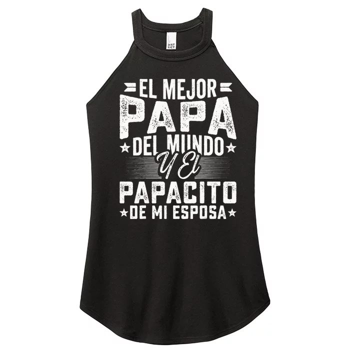 El Mejor Papa Del Mundo Camiseta En Espanol Padre Latino Women’s Perfect Tri Rocker Tank