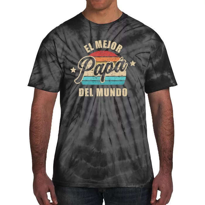 El Mejor Papá Del Mundo Para Dia Del Padre Vintage Retro Tie-Dye T-Shirt