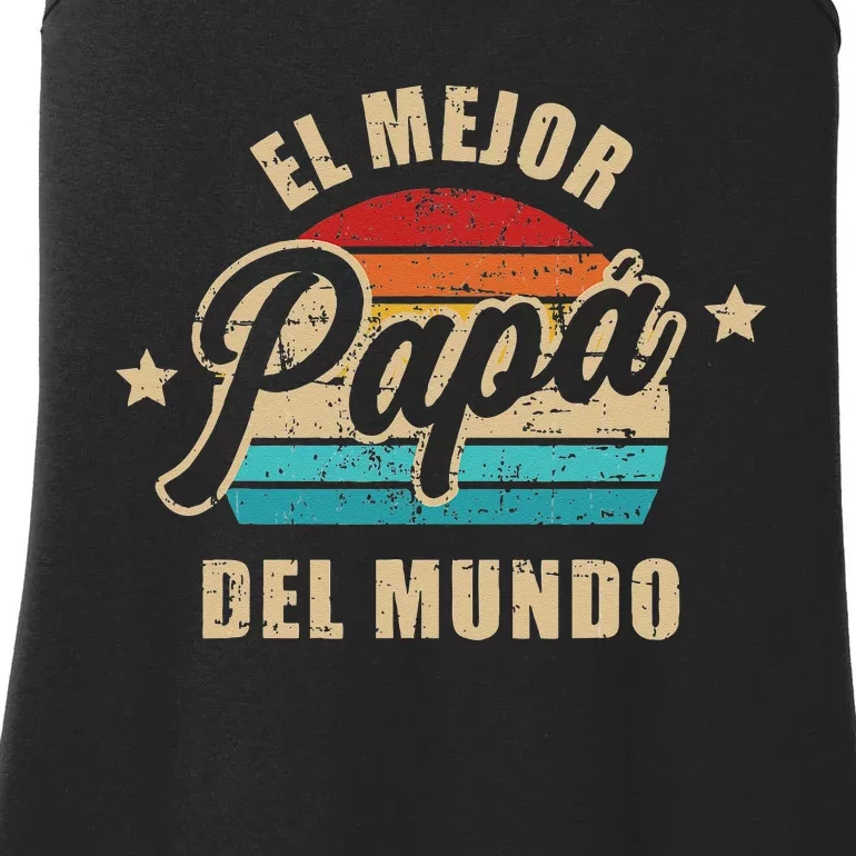 El Mejor Papá Del Mundo Para Dia Del Padre Vintage Retro Ladies Essential Tank