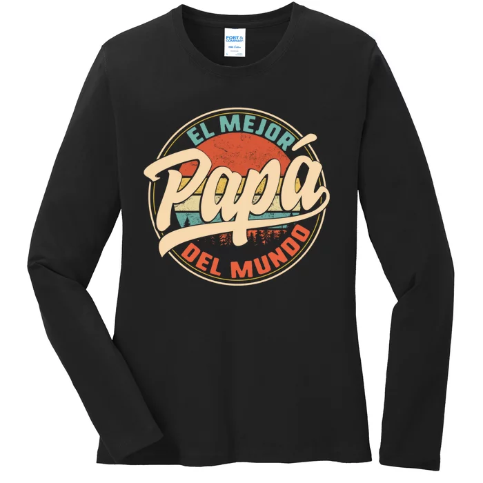 El Mejor Papa Del Mundo CumpleañOs Regalo Del DíA Del Padre Ladies Long Sleeve Shirt