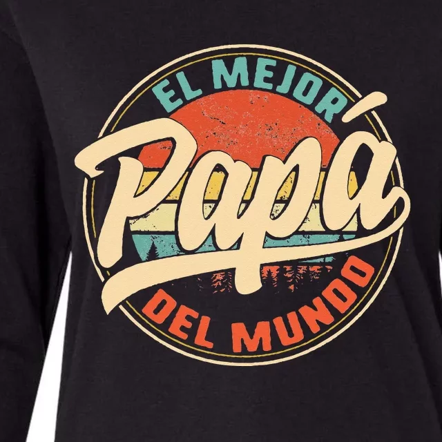 El Mejor Papa Del Mundo cumpleaños regalo del día del padre Womens Cotton Relaxed Long Sleeve T-Shirt