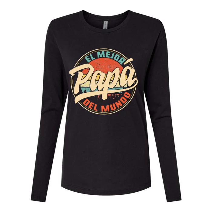 El Mejor Papa Del Mundo cumpleaños regalo del día del padre Womens Cotton Relaxed Long Sleeve T-Shirt