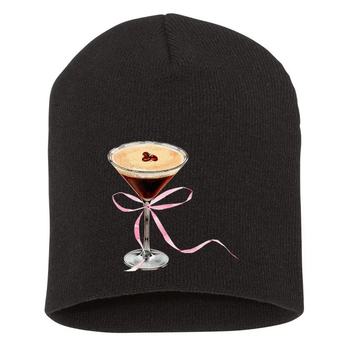 Espresso Martini P.I.N.K Bow Short Acrylic Beanie