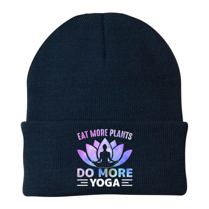 Eat More Plants Do More Yoga Funny Yoga Lovers Yogist Yogas Cute Gift Knit Cap Winter Beanie