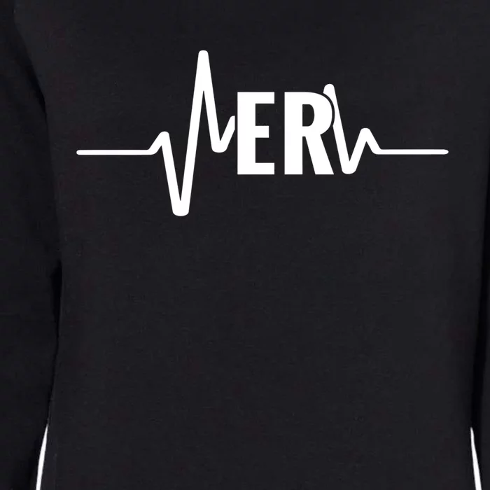 Emergency Medicine Physician Nurse Er Heartbeat Gift Womens California Wash Sweatshirt