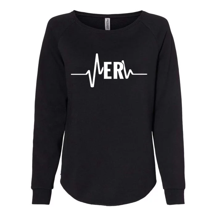 Emergency Medicine Physician Nurse Er Heartbeat Gift Womens California Wash Sweatshirt