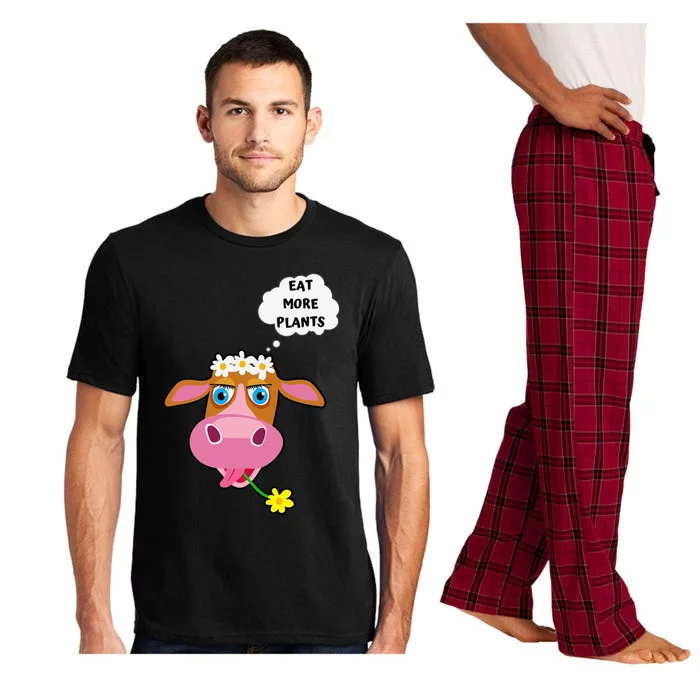 Eat More Plants Cow Flower Power Vegan Pajama Set