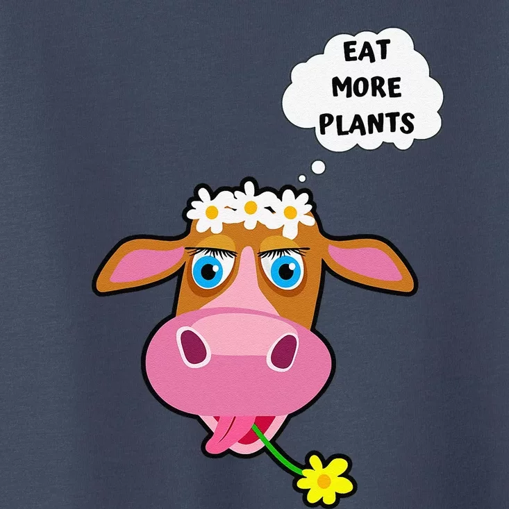 Eat More Plants Cow Flower Power Vegan Toddler T-Shirt