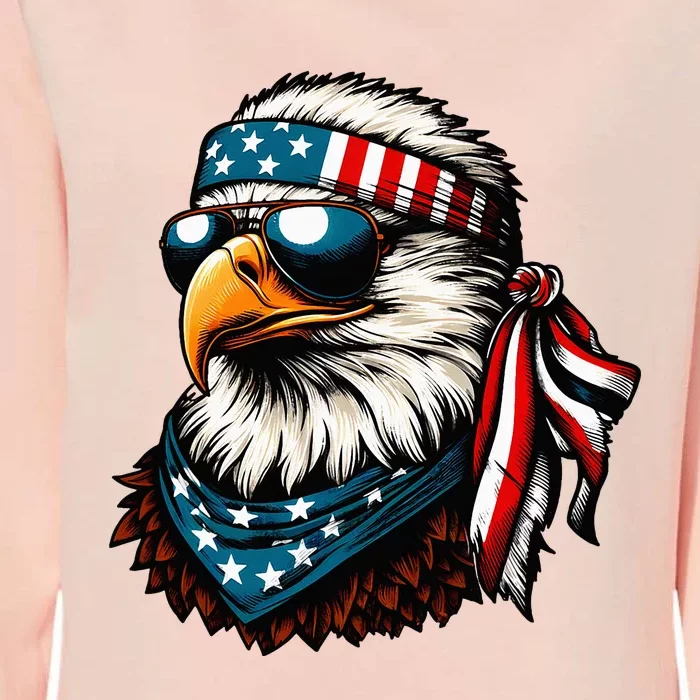 Eagle Mullet Patriotic 4th Of July Patriot Usa Womens California Wash Sweatshirt