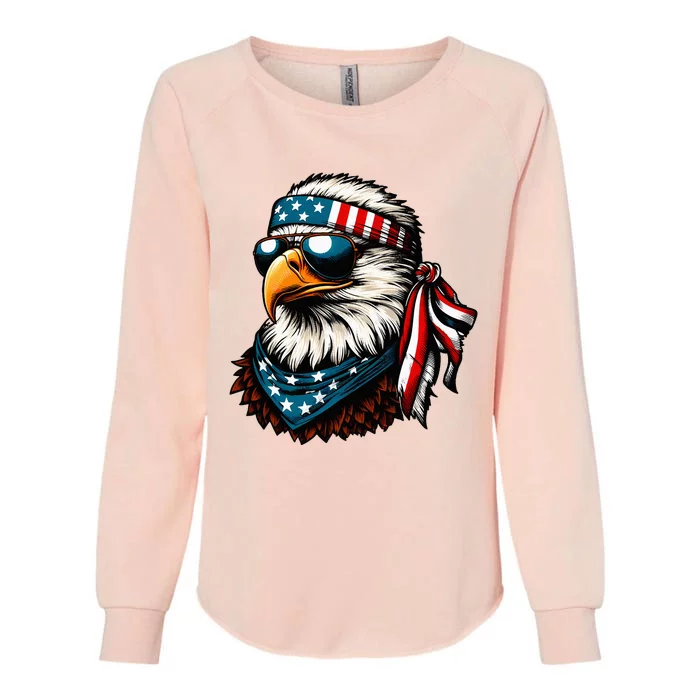 Eagle Mullet Patriotic 4th Of July Patriot Usa Womens California Wash Sweatshirt