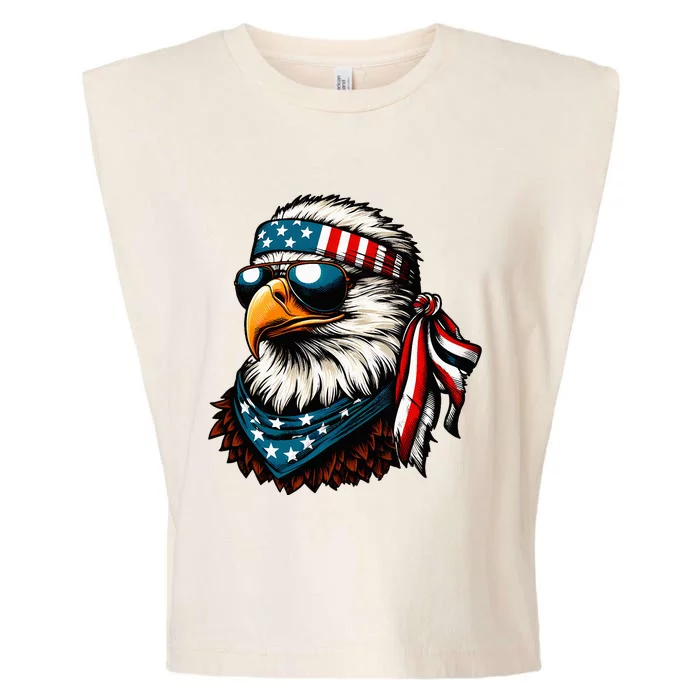 Eagle Mullet Patriotic 4th Of July Patriot Usa Garment-Dyed Women's Muscle Tee