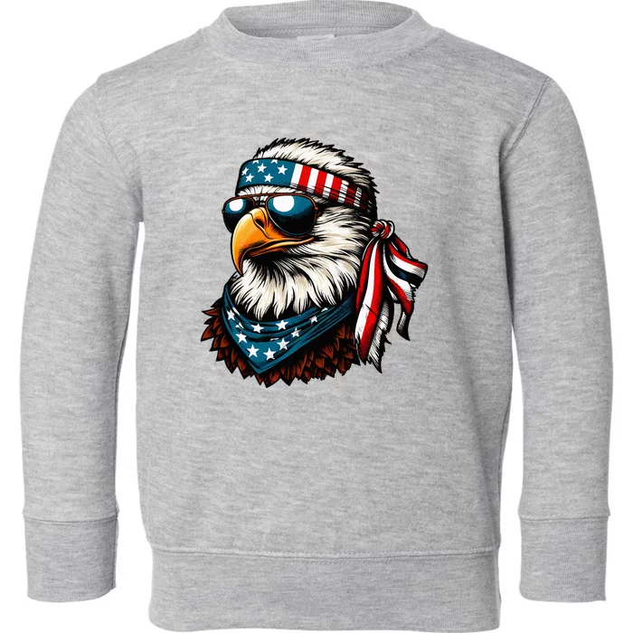 Eagle Mullet Patriotic 4th Of July Patriot Usa Toddler Sweatshirt