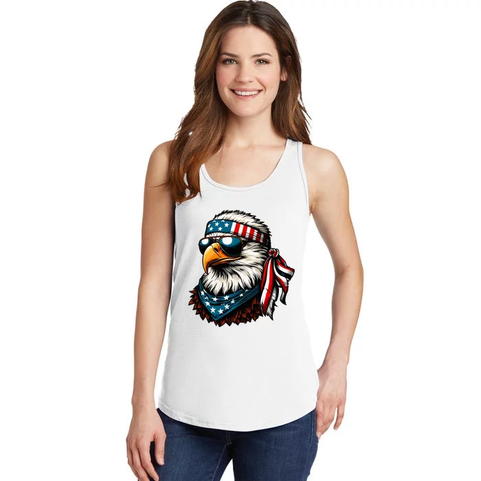 Eagle Mullet Patriotic 4th Of July Patriot Usa Ladies Essential Tank