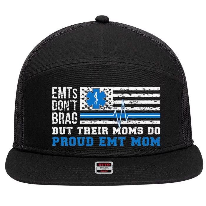 EMT Mom Proud Emergency Medical Technician Mama 7 Panel Mesh Trucker Snapback Hat