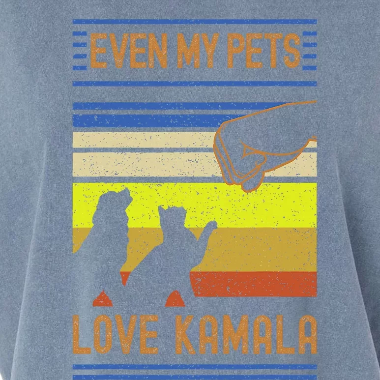 Even My Pets Love Kamala Harris 2024 Dog And Cat Owner Garment-Dyed Women's Muscle Tee